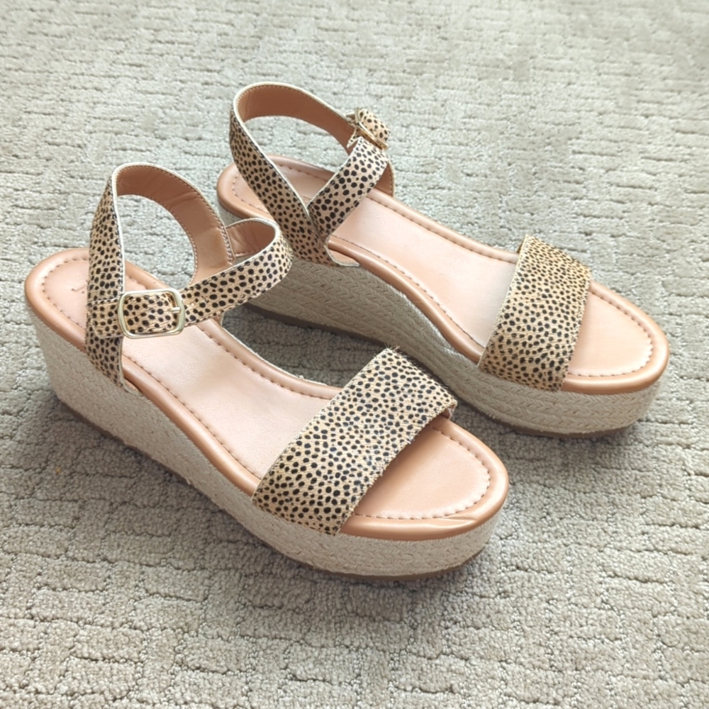 J.Crew Calf hair Platform Espadrilles